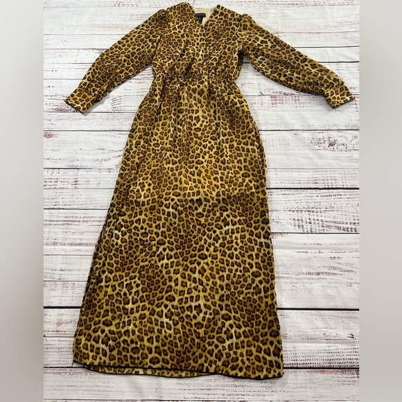 Enfocus Studio size 6 long sleeve leopard long dress animal print - Picture 4 of 11